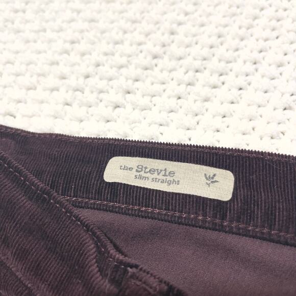 AG Adriano Goldschmeid Stevie Slim Straight Corduroy Pants Chocolate Brown - Picture 5 of 10